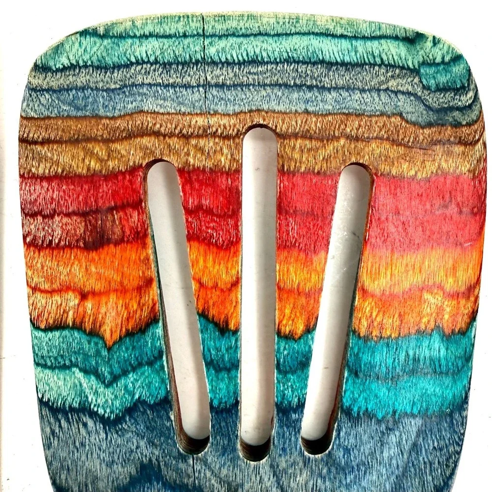 Totally Bamboo Baltique Marrakesh Rainbow Birch Wood Utensil Set of 4